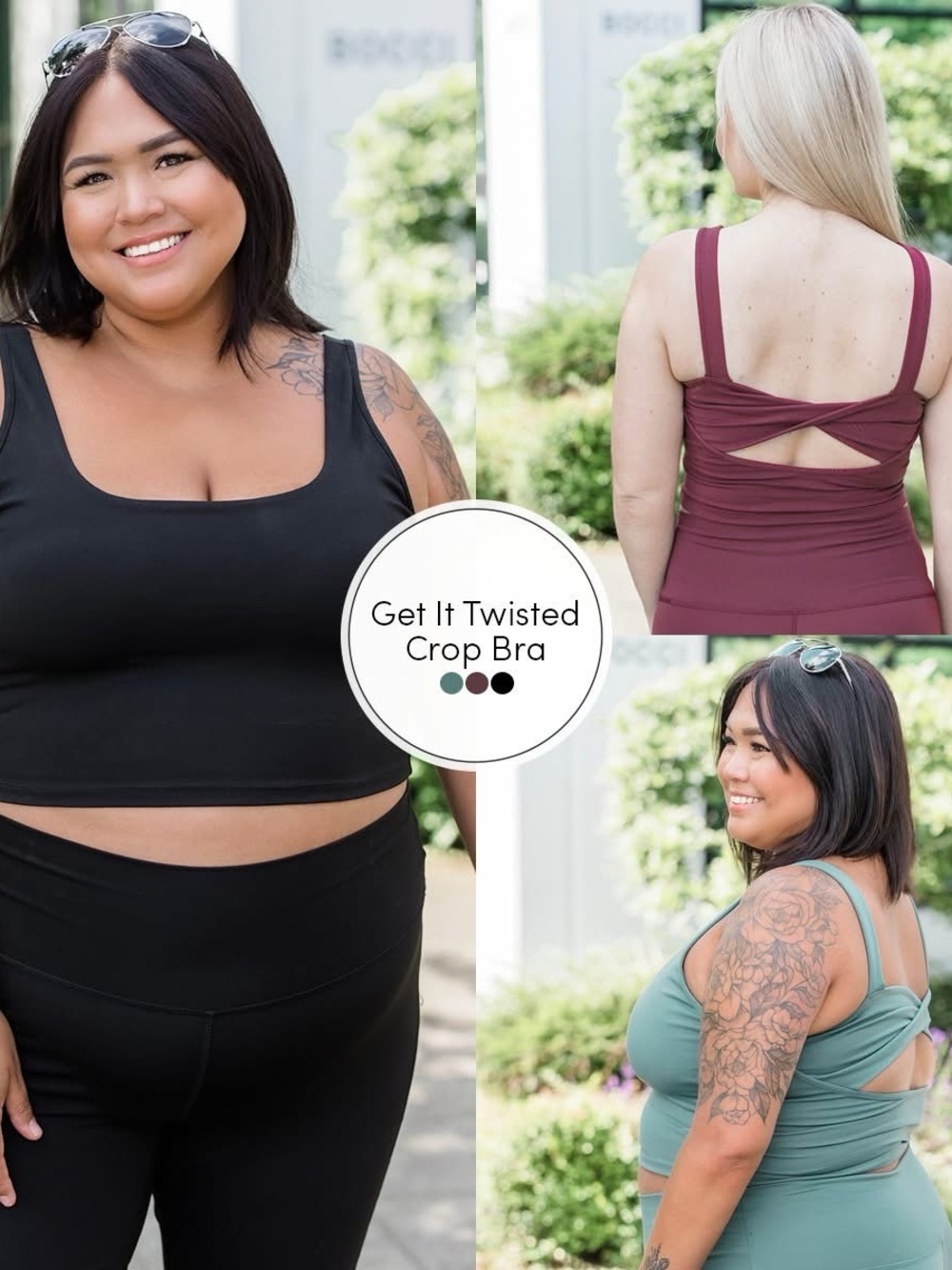 Get it Twisted Crop Bra (NWOT) Black, Size Small *stretchy